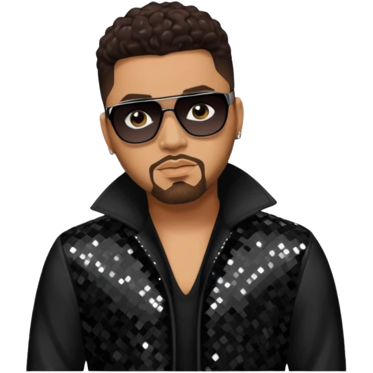 Al B. Sure, R&B Singer with dark brown hair, black sequin outfit emoji