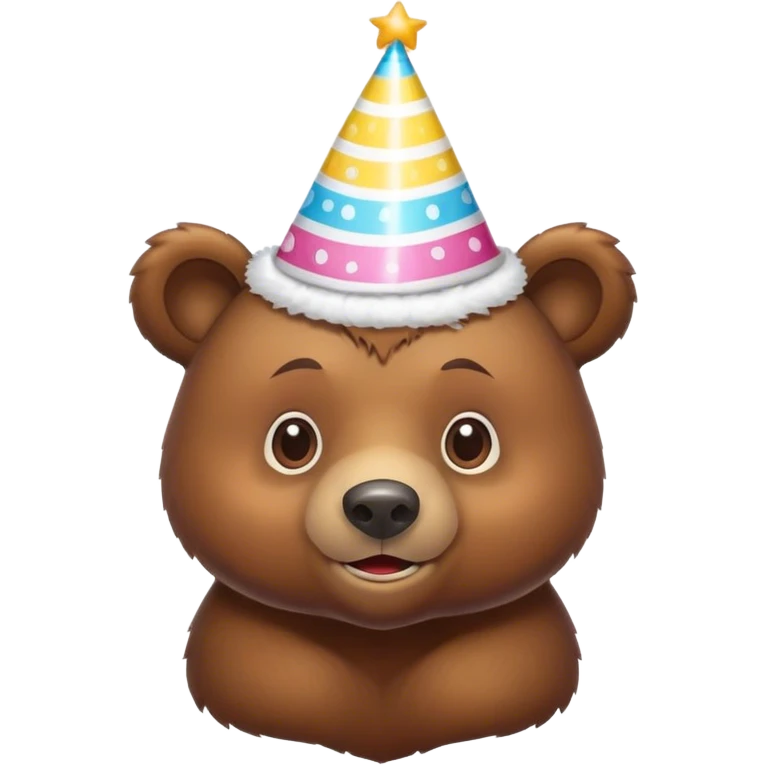 A bear with birthday hat emoji