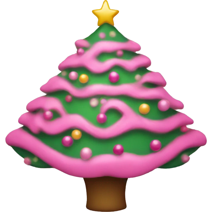 Pink Christmas tree emoji