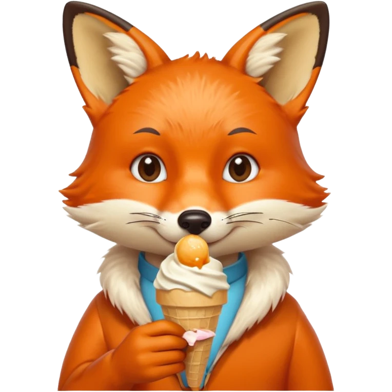 dondurma yiyen tilki emoji