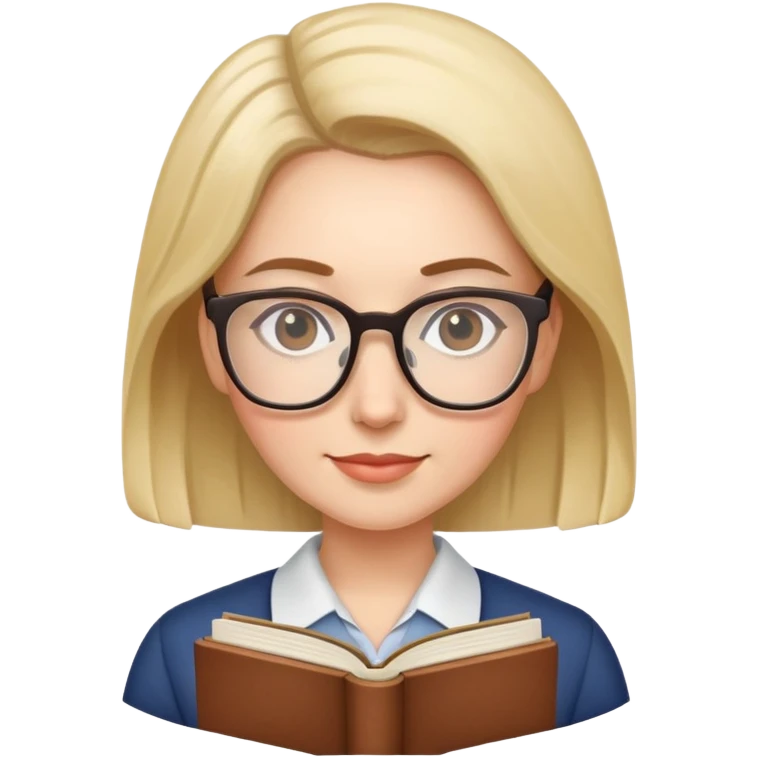 female teacher with glasses and book emoji