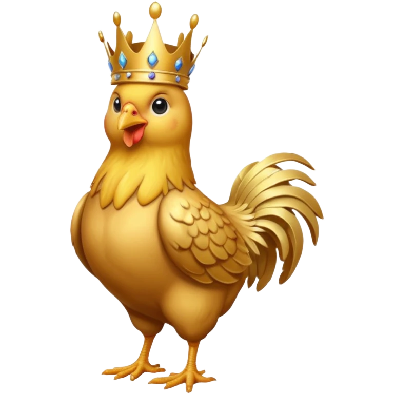 chicken King, standing, with crown emoji