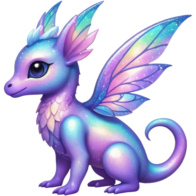 Pastel nebula glittery Randomly-faerie-drake-colored sparkly exotic Fakémon-creature emoji