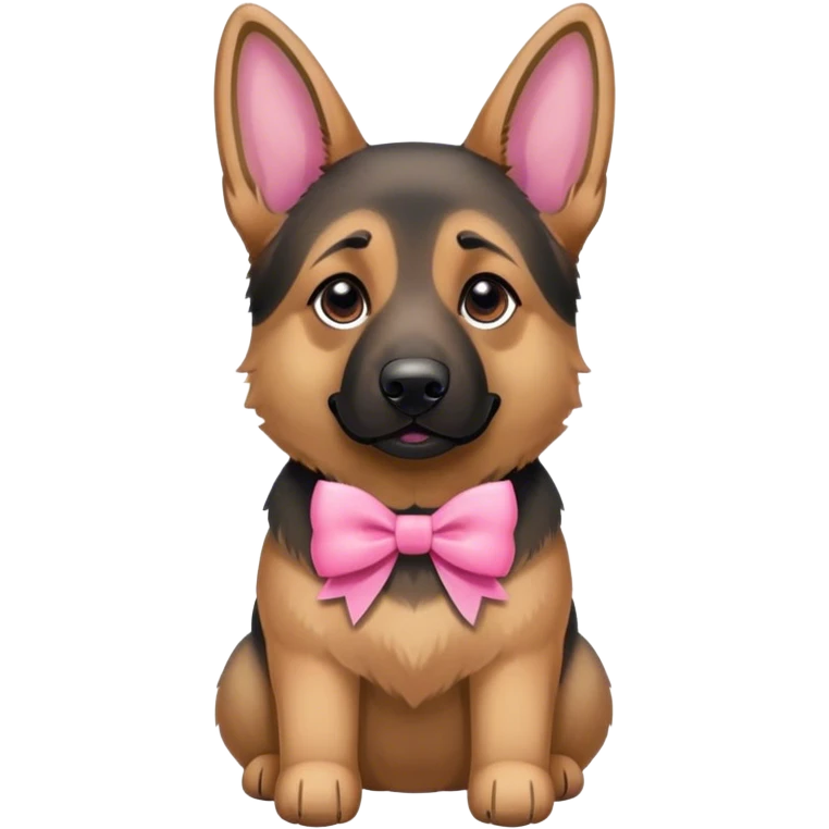 German Shepherd pink bow emoji