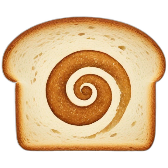 brown rye swirl in the middle of bread slice emoji