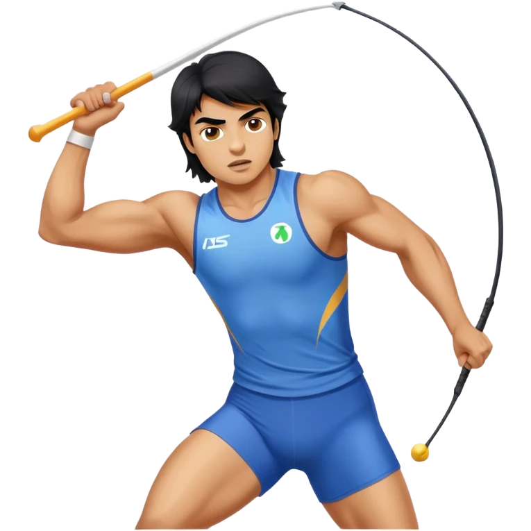 Neeraj Chopra throwing Javelin in action emoji