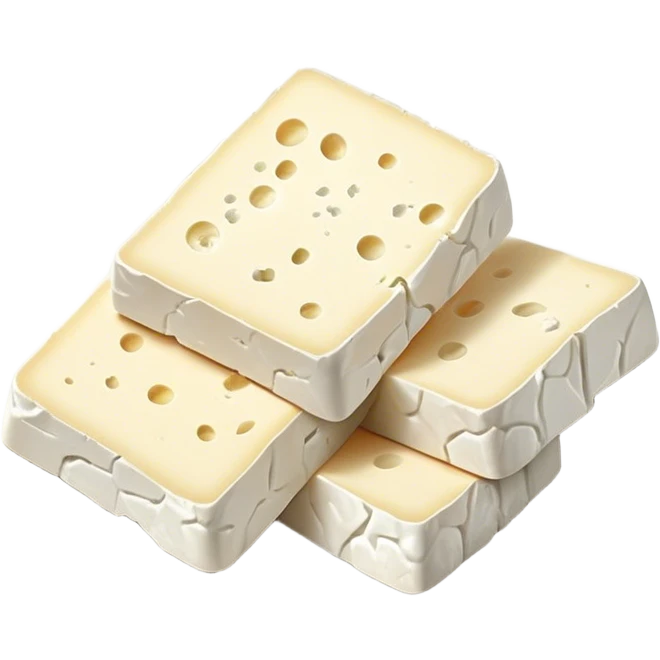 Feta Cheese Cinematic Realistic Feta Cheese Dish Emoji, depicted as slices of tangy, creamy feta cheese served on a plate, rendered with crisp textures and soft, natural lighting. emoji