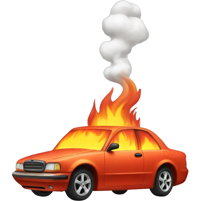 car on fire emoji