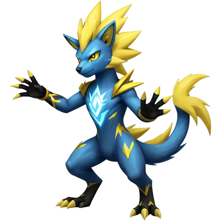Shiny Epic Badass Manectric-Luxray-Zeraora-hybrid (Full body) emoji