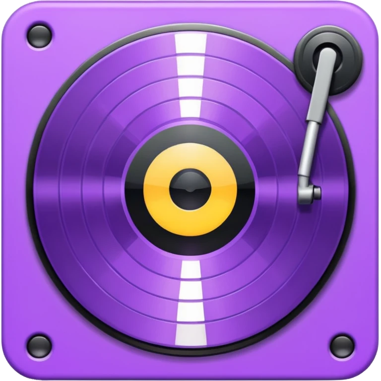 pixelated record with a purple middle emoji