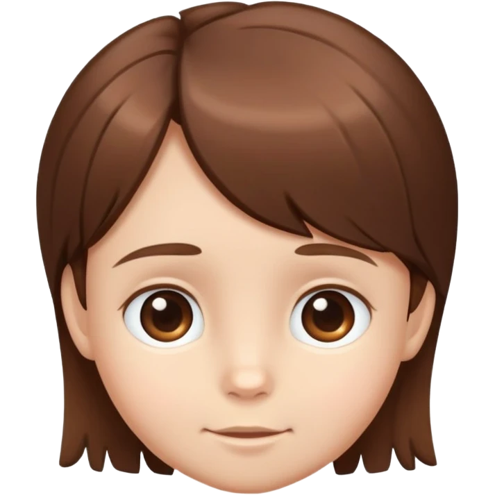 child's head with neat shiny hair, simple and friendly emoji