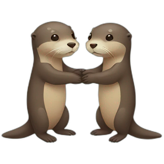 Otters holding hands emoji