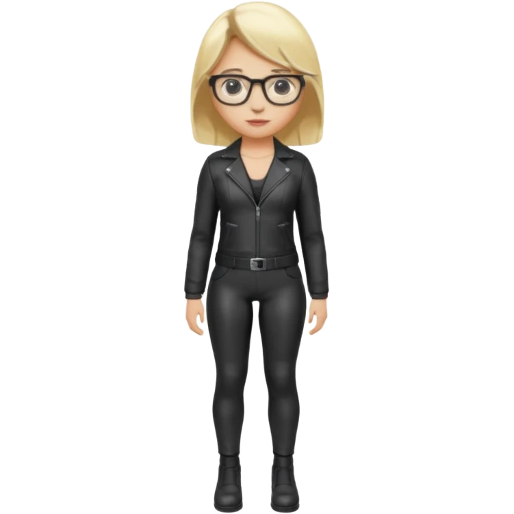  Sexy Dominatrix blonde hair and glasses full body  emoji