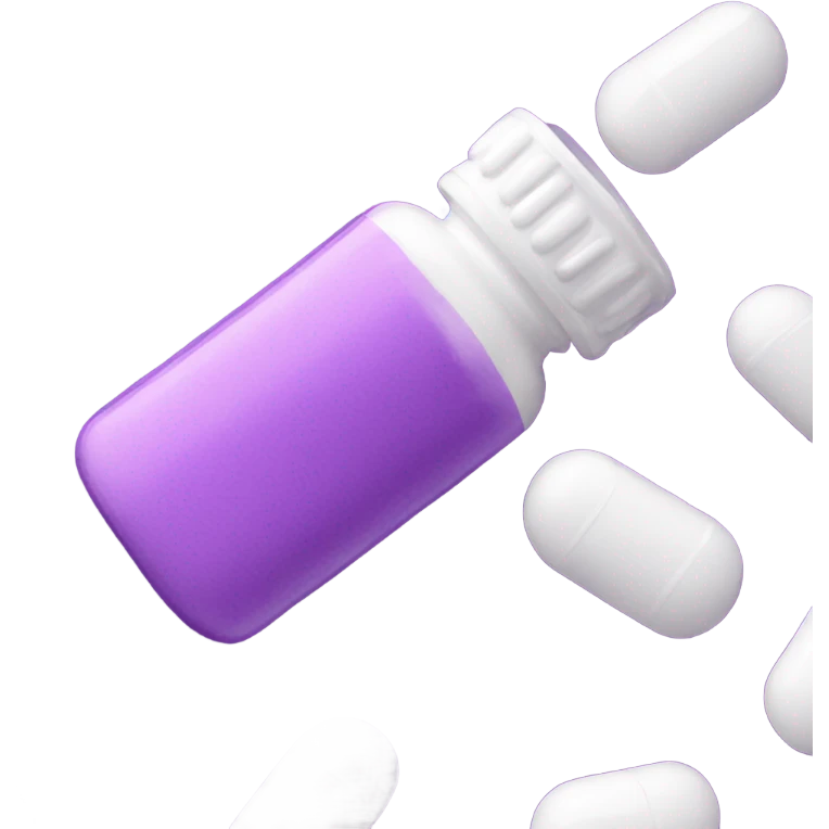 pills spilling from pill bottle purple emoji