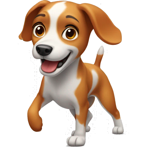 dog with a red hair is dancing  emoji