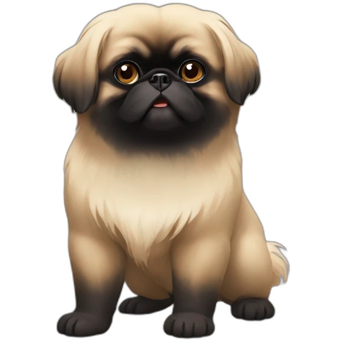Black face pekingese beige body emoji