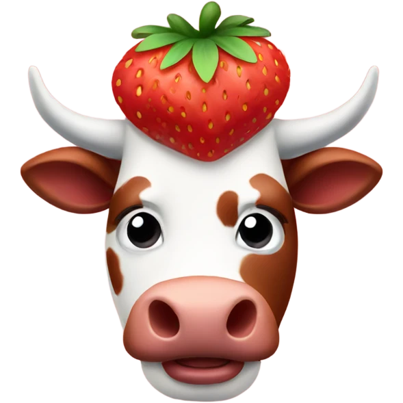 Strawberry cow emoji