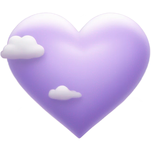 light violet heart with clouds and stars emoji