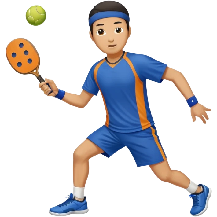 Asian man playing pickleball emoji