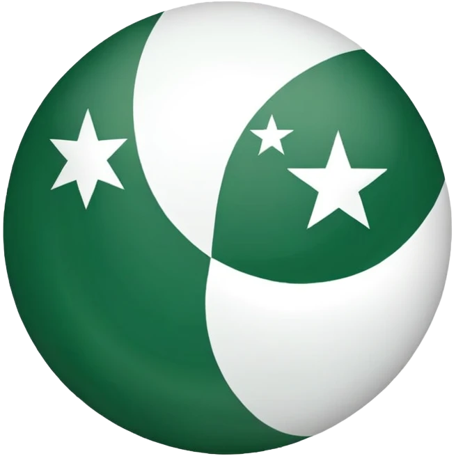 Pakistan countryball, green with white crescent and star emoji