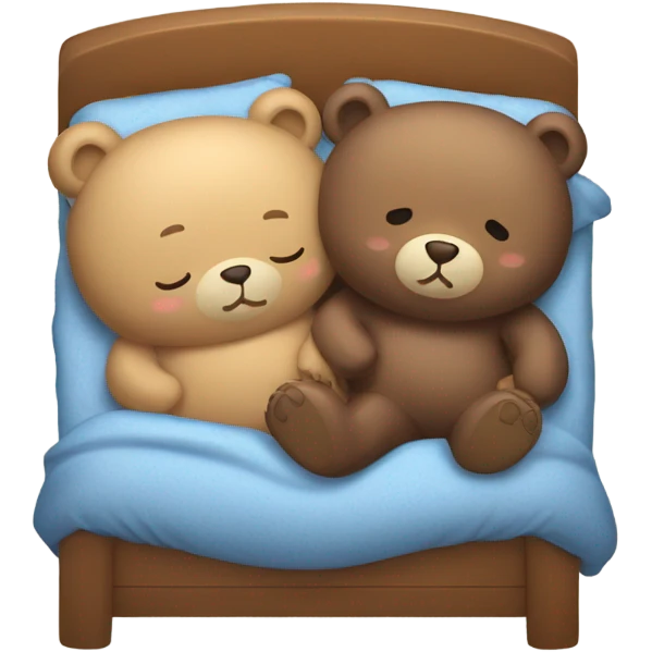 boy and girl bear asleep in bed emoji