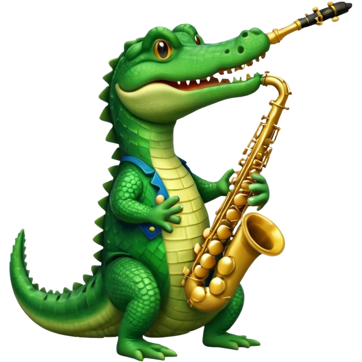 Crocodile playing saxophone  emoji