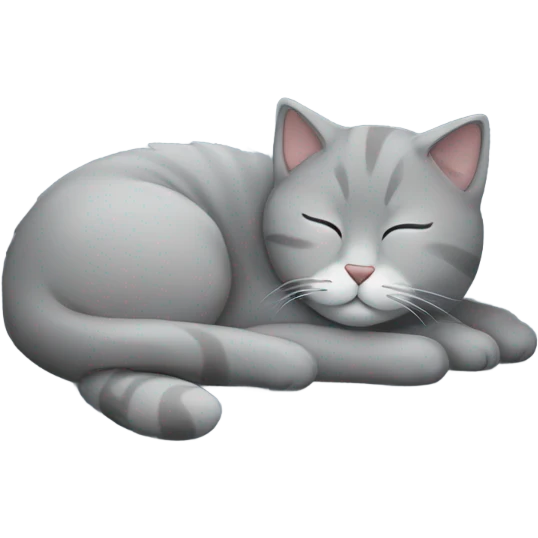 grey cat sleeping emoji