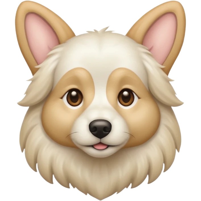 Cachorro espiguinha branco e champagnhe emoji