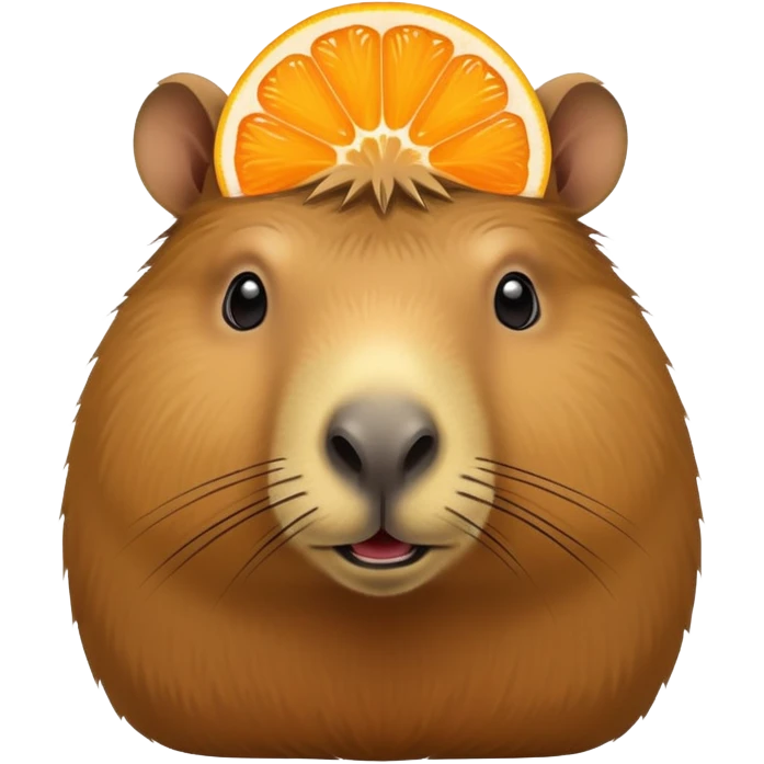 Capybara with orange on its head  emoji