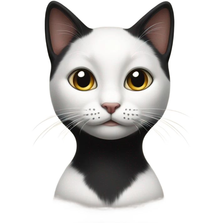 Black females kitty with small white patch on the front of her neck  emoji