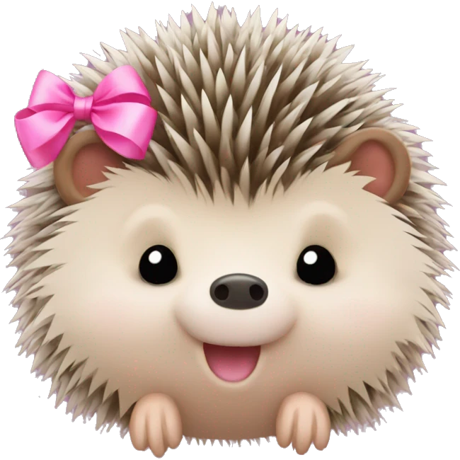 hedgehog with a pink bow emoji