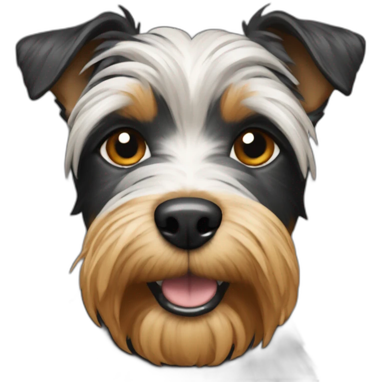 Yorkshir terrier noir et feu emoji