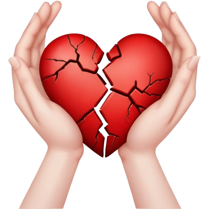 two hands holding broken heart  emoji