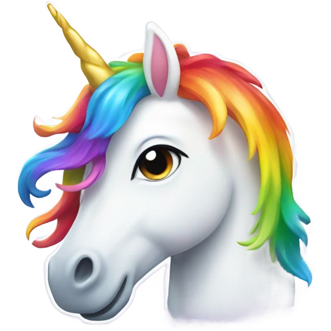 Smile unicorn rainbow emoji