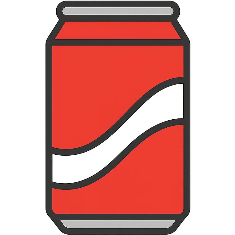 a soda can, minimal flat icon style emoji