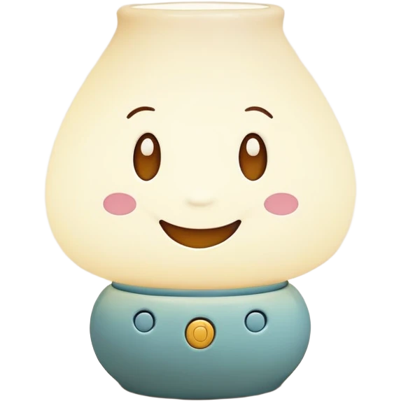 cute lamp with smiling face emoji