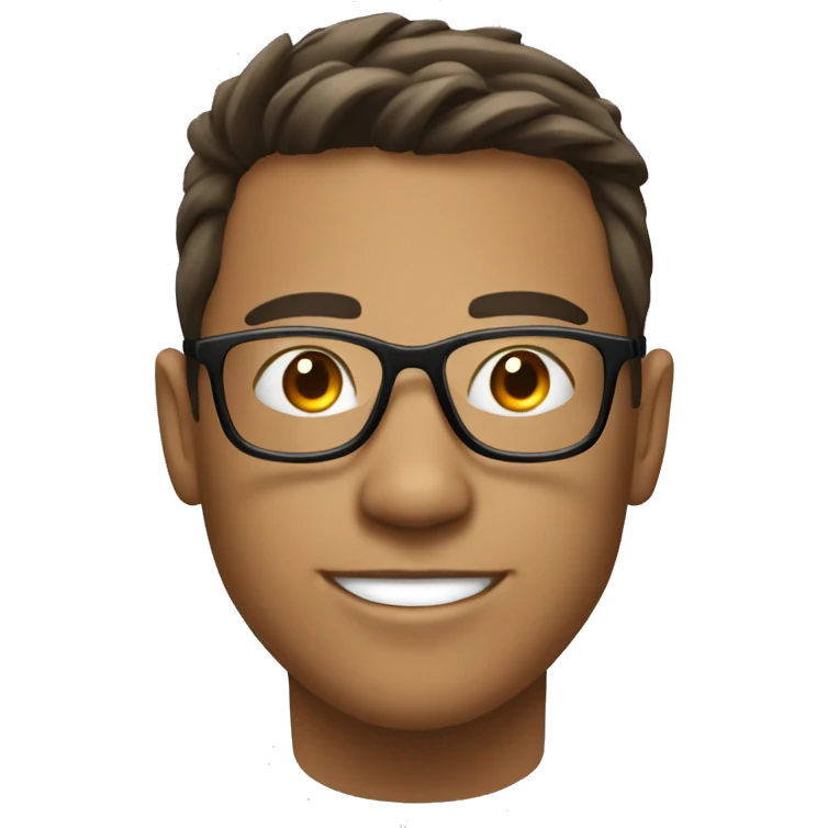 young man of about 20 years old, networker and trader with glasses emoji