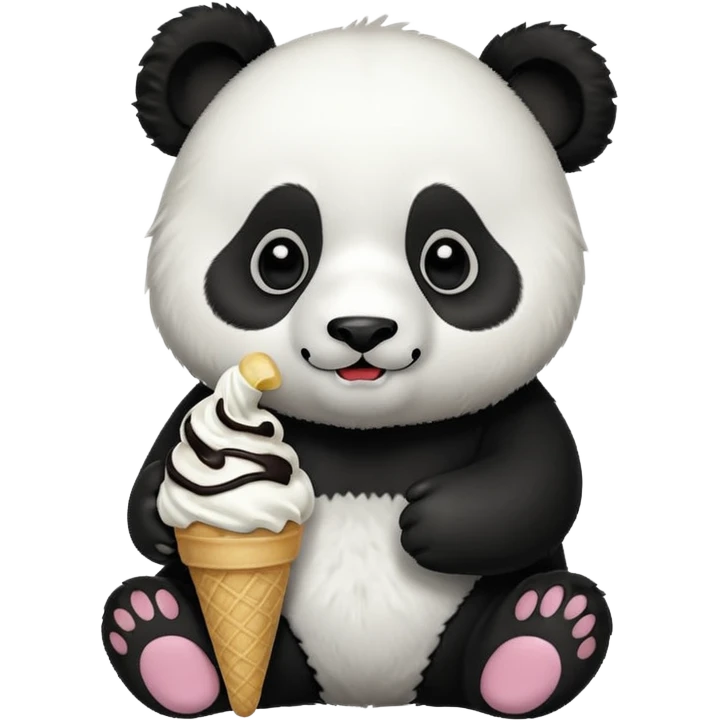 Panda eating ice cream emoji