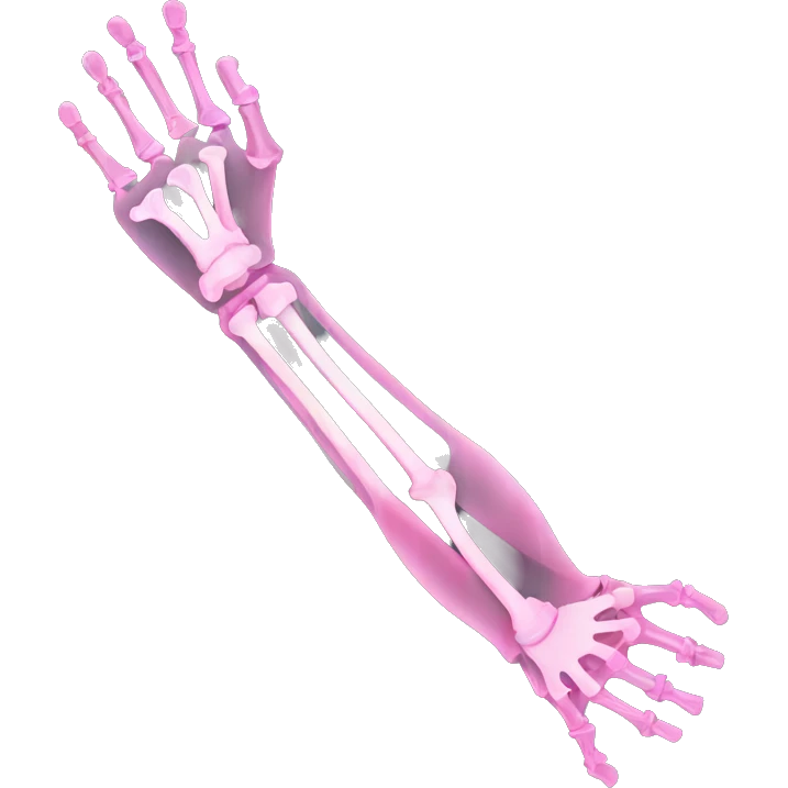 X-ray arm pink emoji