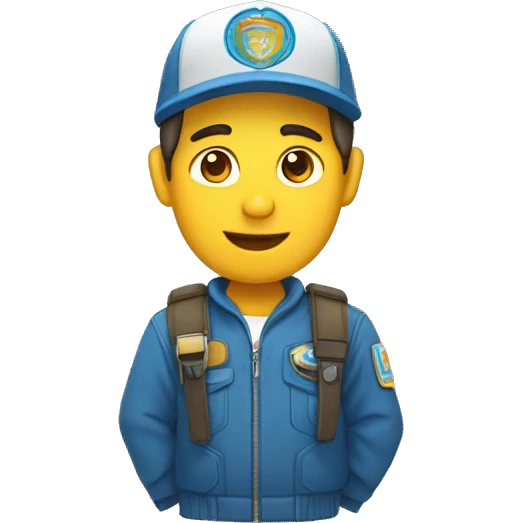 Un hombre con braba y gorra joven emoji