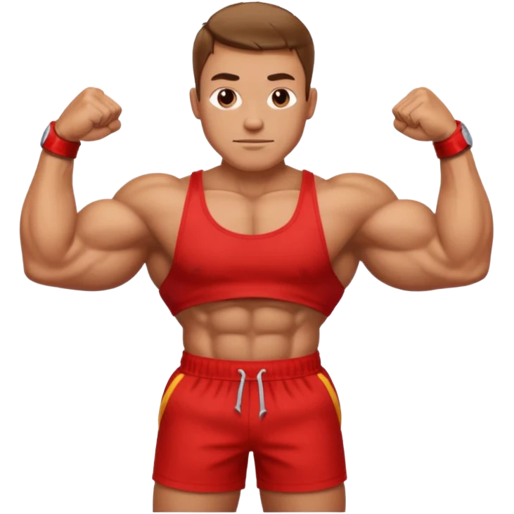 Biceps showing with red Short emoji