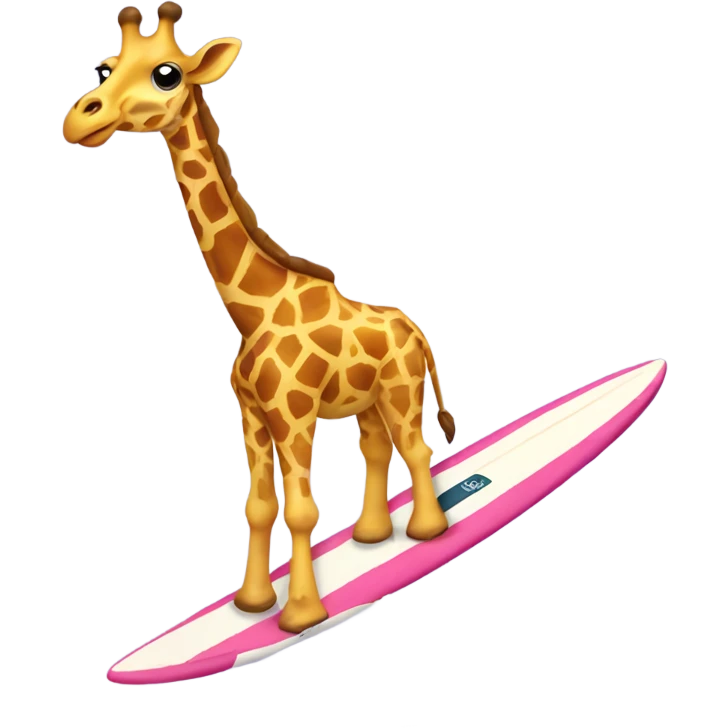 Giraffe with surfboard emoji