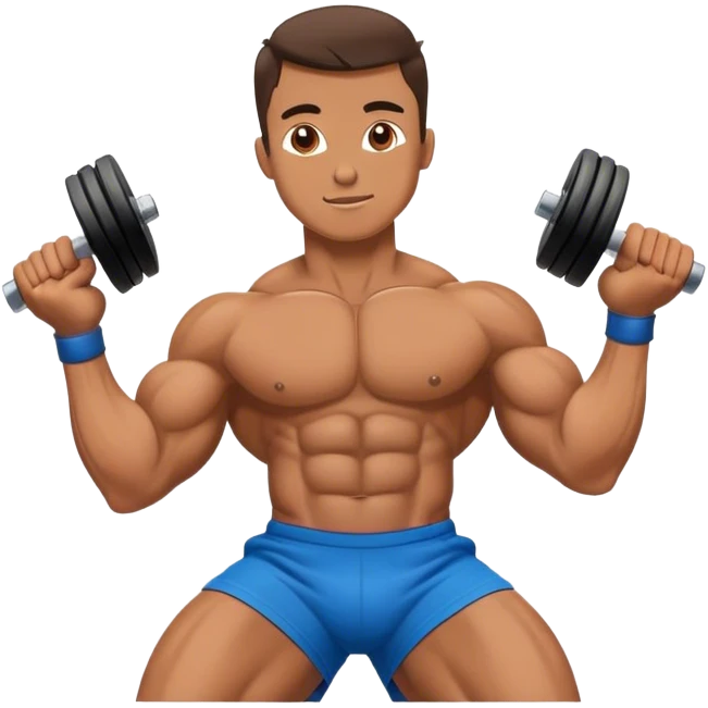 bodybuilder laying down abs exercise emoji