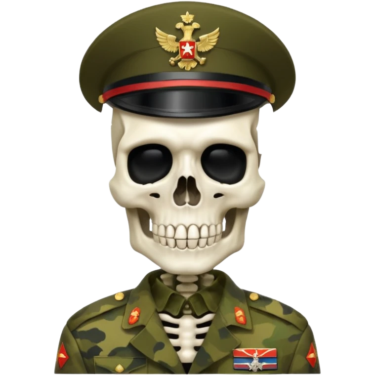 generate a realistic skeleton in Russian military camouflage emoji