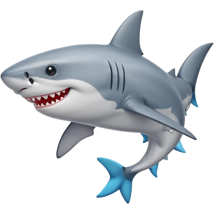 smiling shark with colorful shoes emoji