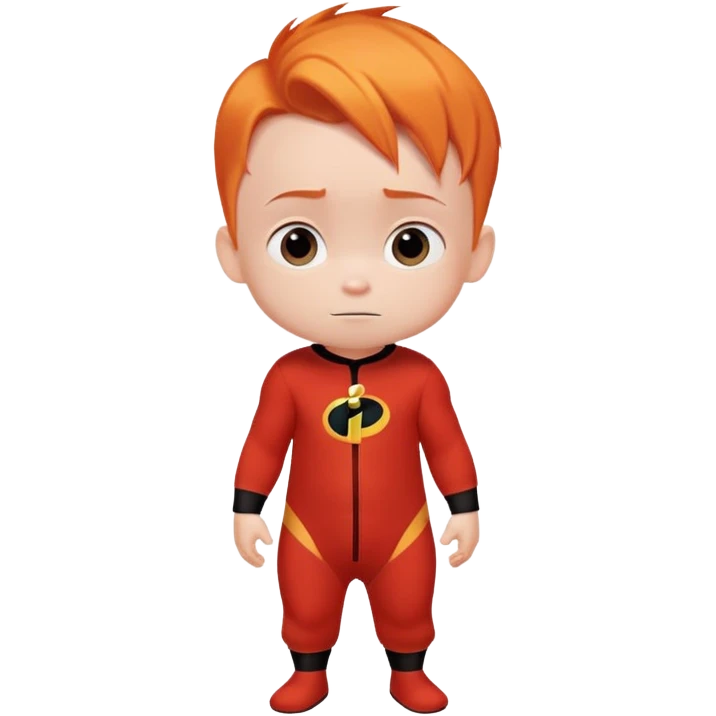 baby Jack Jack from The Incredibles with orange hair in red onesie emoji