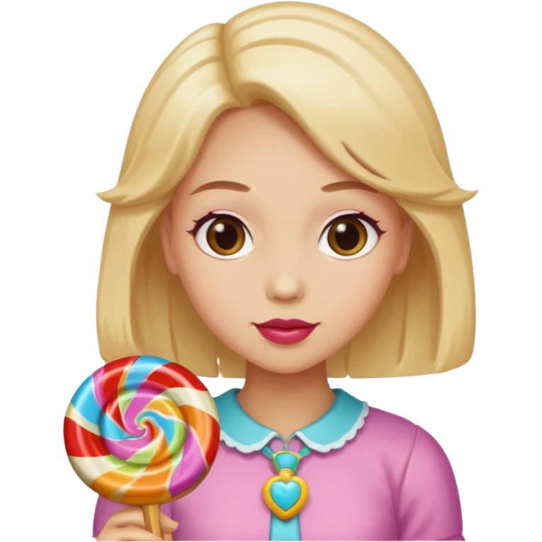 single charactarized personified candy sweet treat with single hair color and accessories emoji