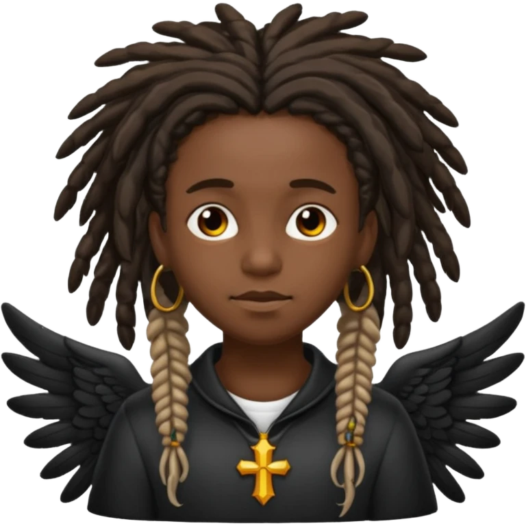 angel negro y rastas emoji