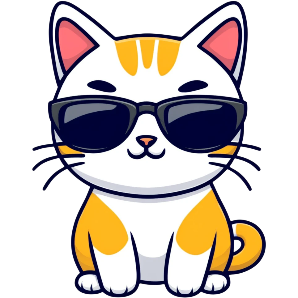 Cat with sunglasses emoji
