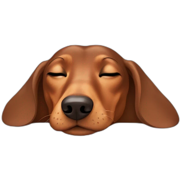 Cute Lady brown Dachshund sleeping face up emoji